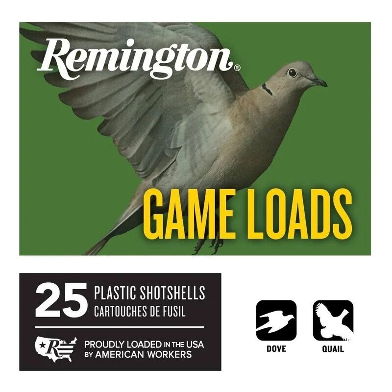 Remington Game Load 12 Gauge 2 3/4" #7.5 Shot, 1-Oz, 25-Rd