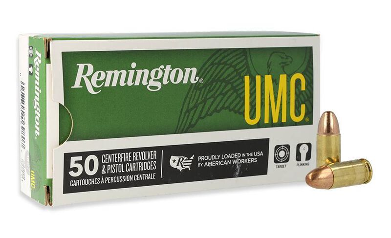 Remington UMC Handgun 9mm, 115 Grain Full Metal Jacket Pistol Ammo, 50-Rd