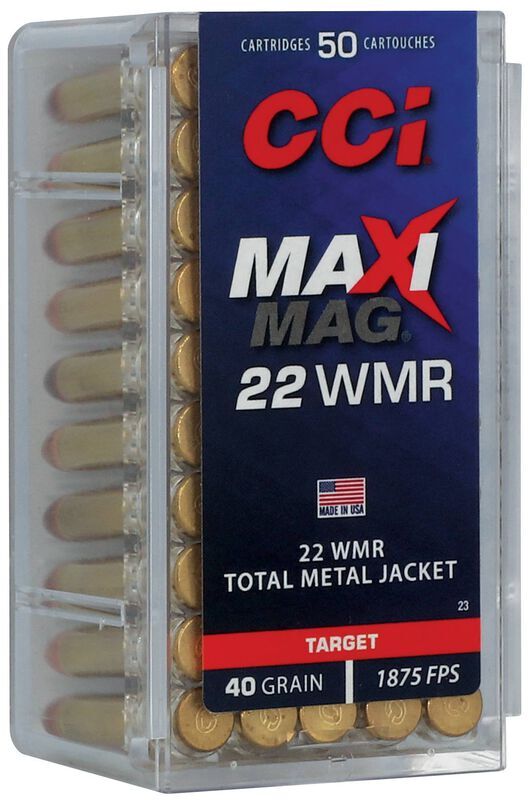 CCI Maxi-Mag .22 WMR, 40 Grain TMJ Rifle Ammo, 50-Rd
