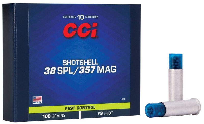 CCI Pest Control Shotshell .38 Special/.357 Mag, 100 Grain #9 Shot Pistol Ammo, 10-Rd