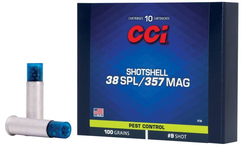 CCI Pest Control Shotshell .38 Special/.357 Mag, 100 Grain #9 Shot Pistol Ammo, 10-Rd