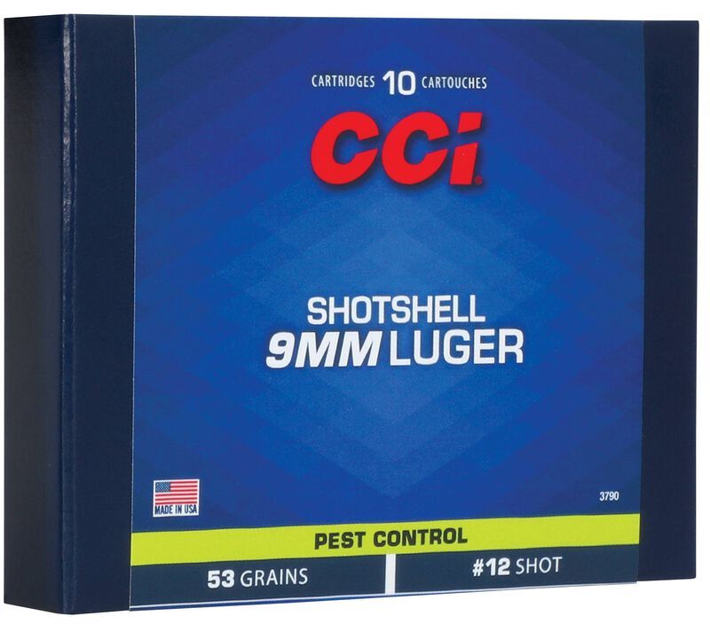 CCI Pest Control Shotshell 9mm, 53 Grain #12 Shot Pistol Ammo, 10-Rd