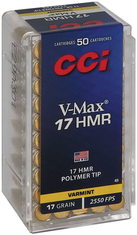 CCI V-Max .17 HMR, 17 Grain V-Max Rifle Ammo, 50-Rd