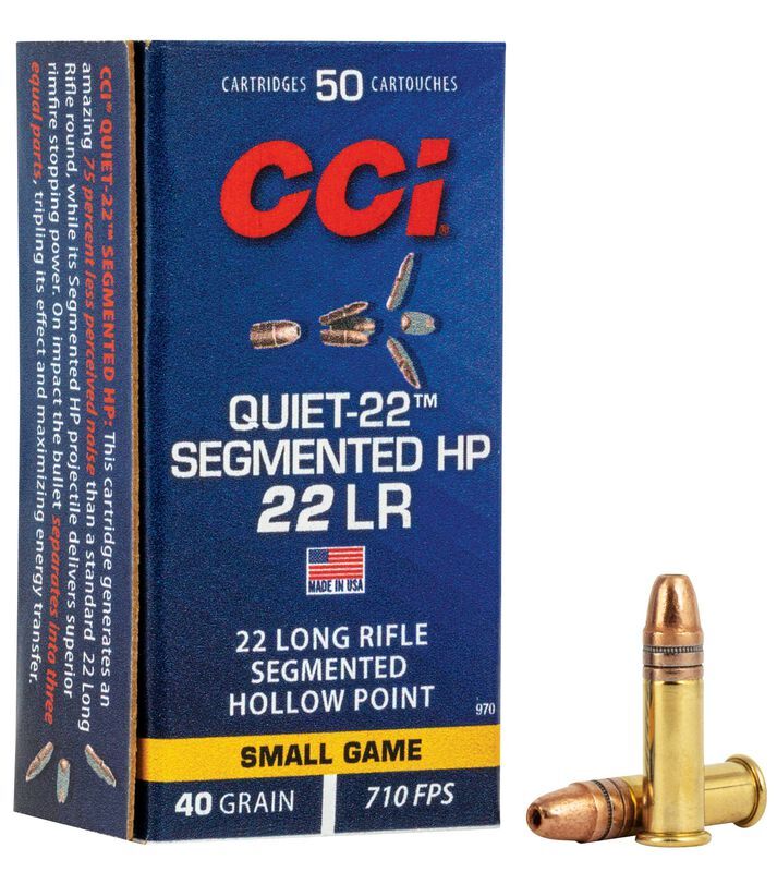CCI Quiet-22 .22 LR, 40 Grain Segmented Hollow Point, 50-Rd