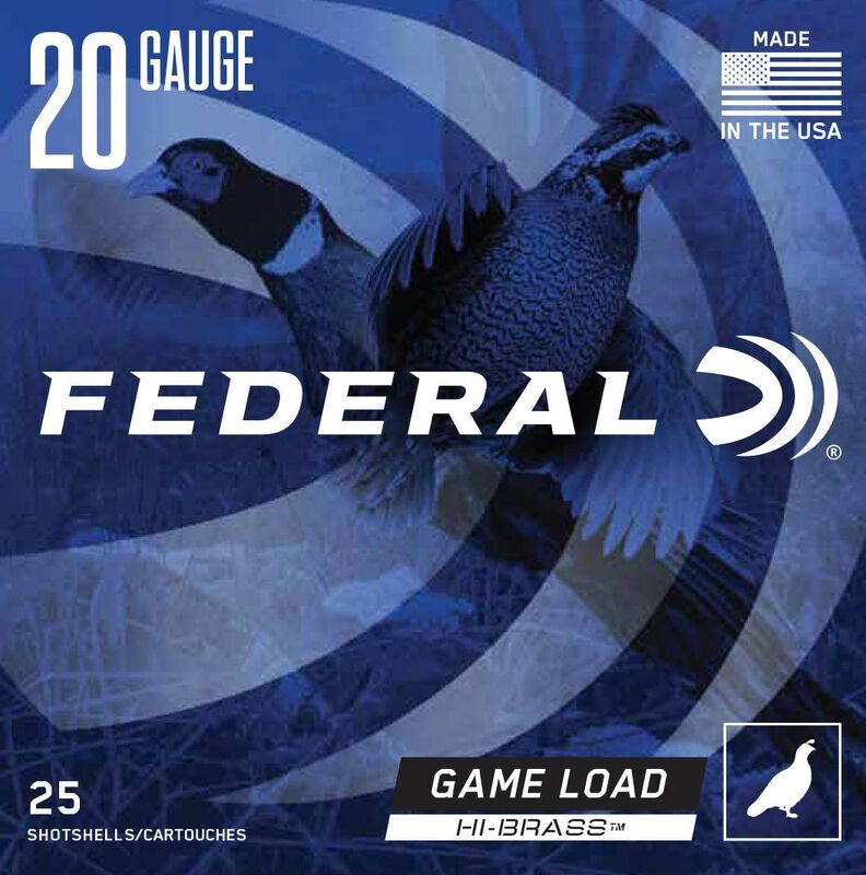 Federal Game Load Upland Hi-Brass 20 Gauge 2 3/4" #6 Shot, 1-Oz, 25-Rd