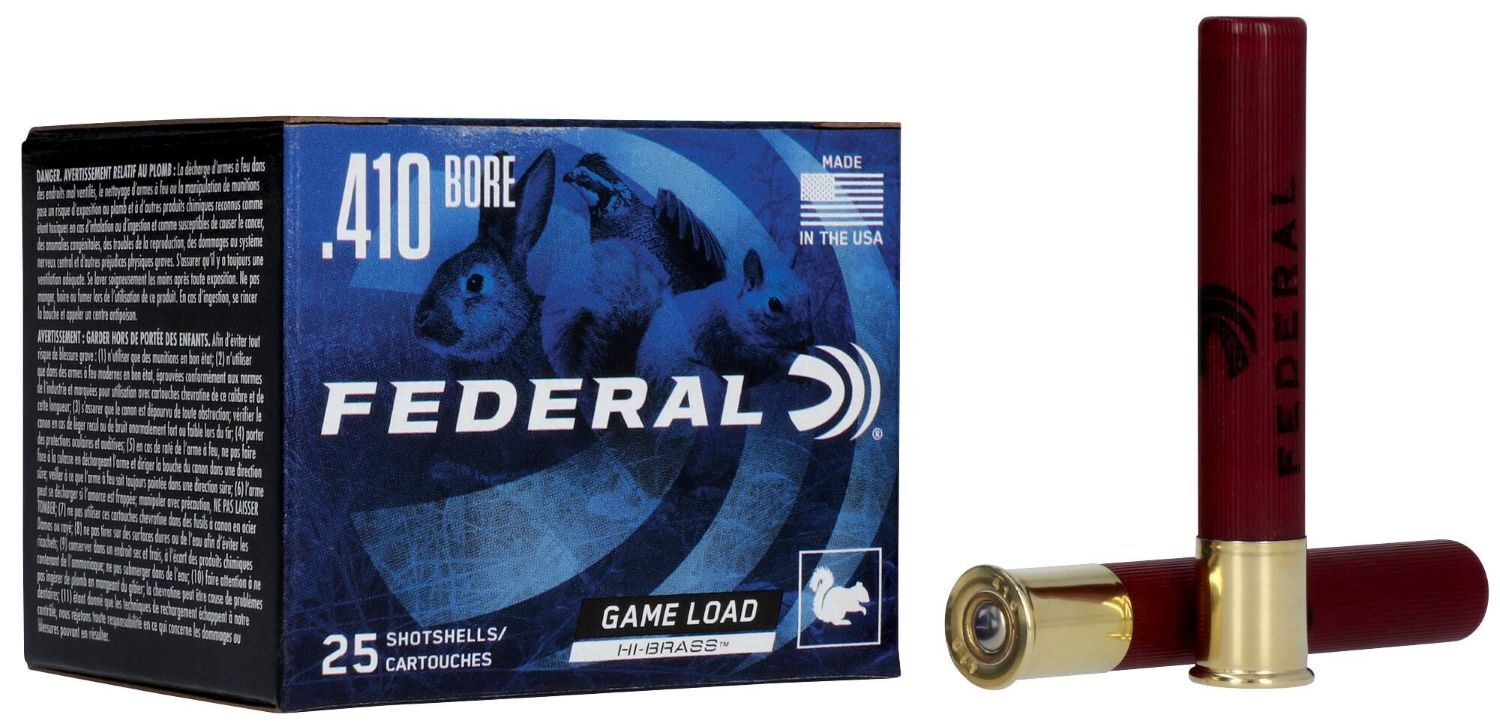 Federal Game Load Upland Hi-Brass .410 Bore 3" #7.5 Shot, 11/16-Oz, 25-Rd