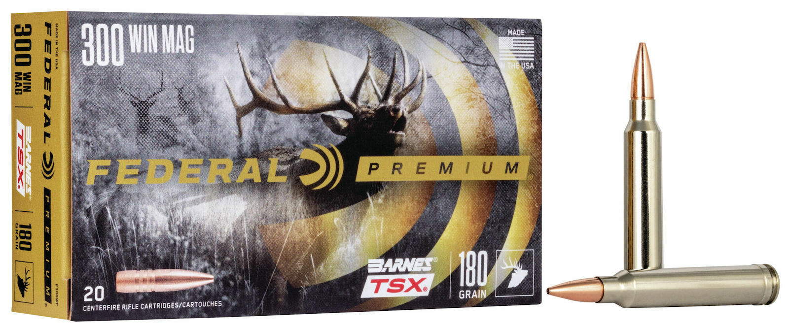 Federal Premium 300 WIN MAG 180gr TSX Ammo - 20 Rounds