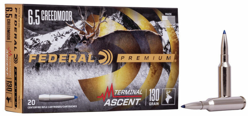 Federal 6.5 Creedmoor, 130 Grain, Terminal Ascent Ammunition - 20 Rounds