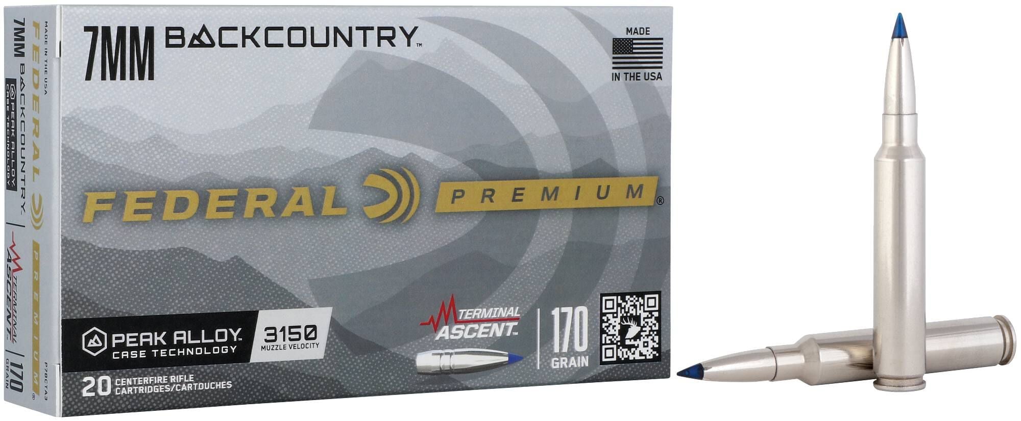 Federal Terminal Ascent 7mm Backcountry, 170 Grain Terminal Ascent Rifle Ammo, 20-Rd