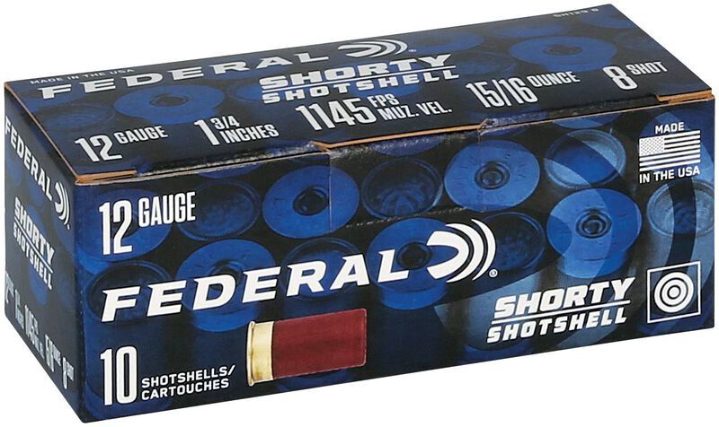 Federal Shorty Shells 12 Gauge 1 3/4" #8 Shot, 15/16-Oz, 10-Rd