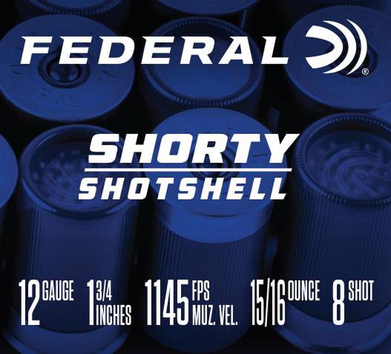 Federal Shorty Shells 12 Gauge 1 3/4" #8 Shot, 15/16-Oz, 10-Rd