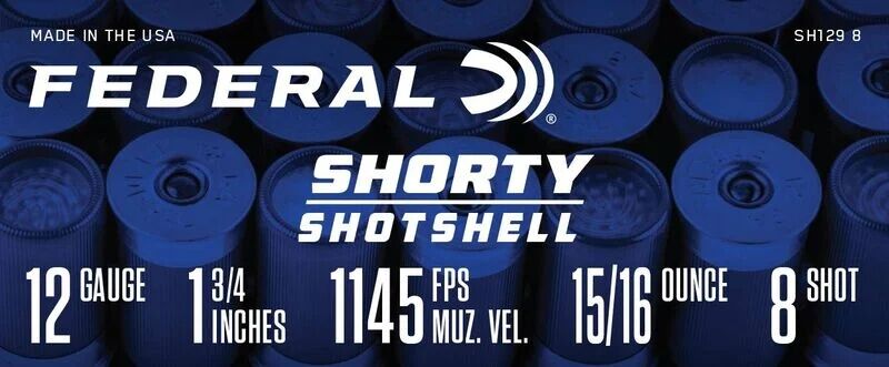 Federal Shorty Shells 12 Gauge 1 3/4" #8 Shot, 15/16-Oz, 10-Rd