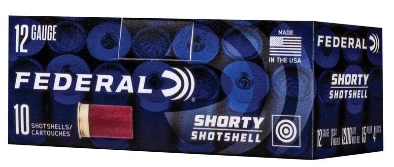 Federal Shorty Shells 12 Gauge 1 3/4" #4 Buckshot, 10-Rd