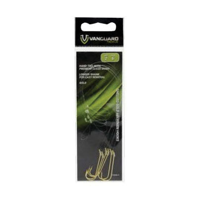 Vanguard Tackle Snelled Gold Aberdeen Hooks, #6, 6-Pk