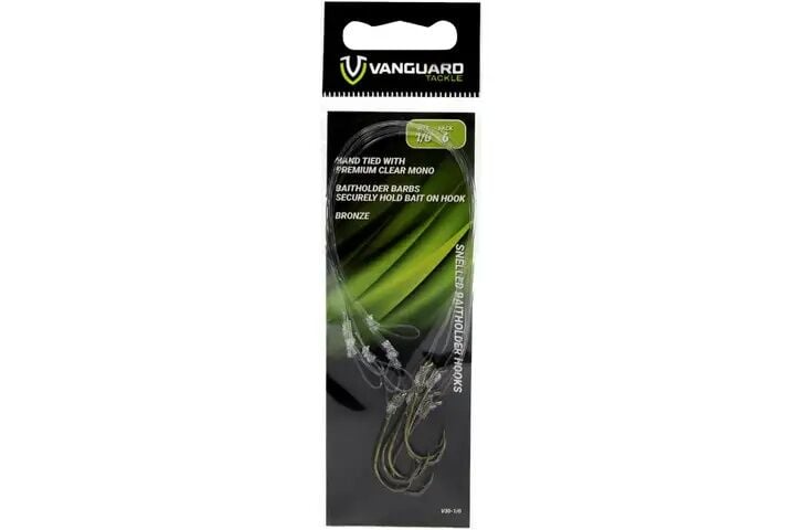 Vanguard Tackle Snelled Baitholder #4 Hooks, 6-Pk