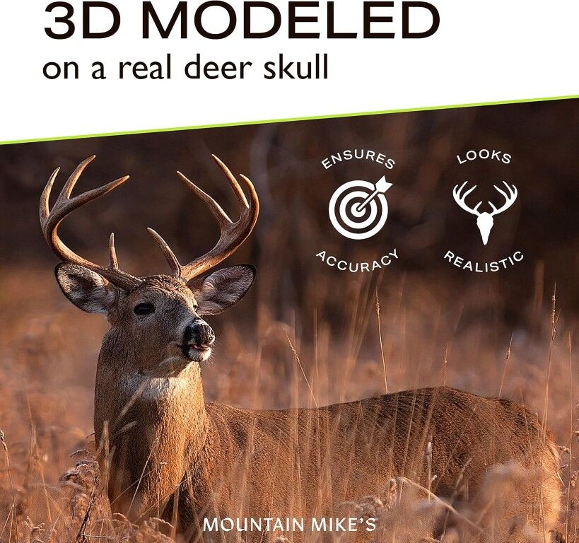 Mountain Mike's Snow Camo Dipped Skull Master Deer Antler Kit Mount Kit