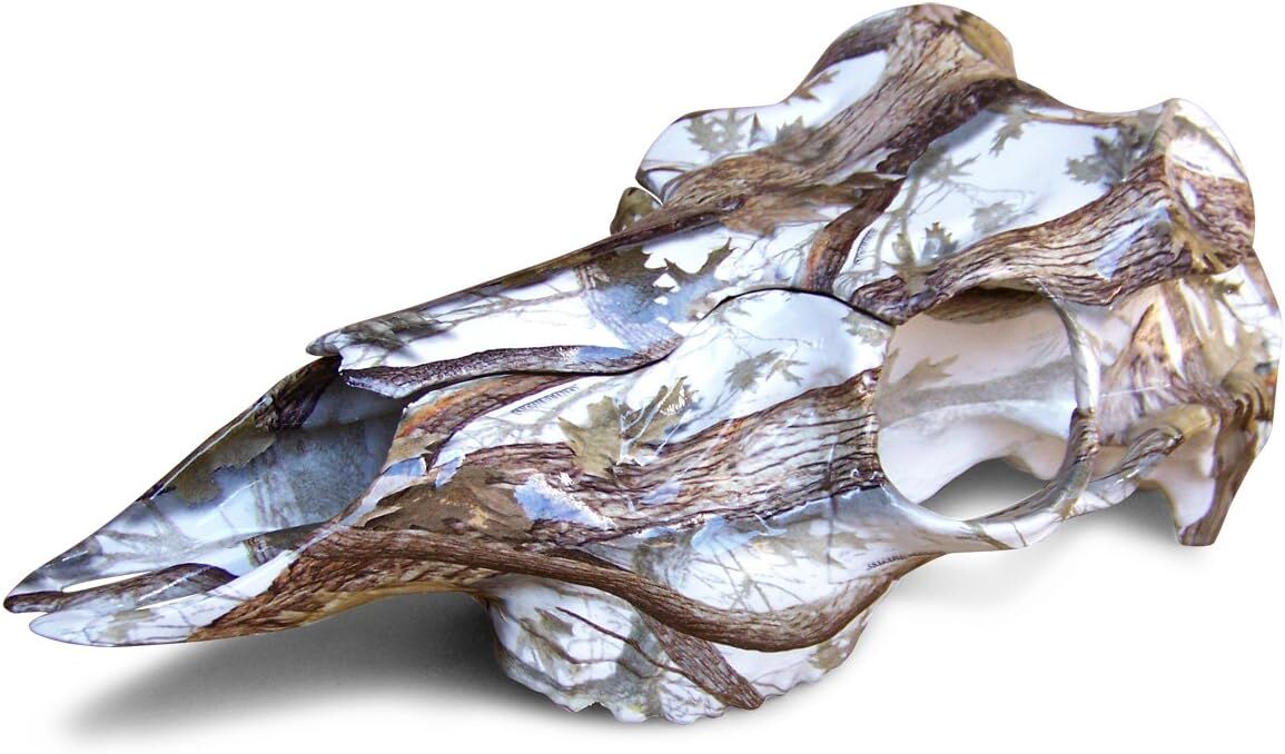 Mountain Mike's Snow Camo Dipped Skull Master Deer Antler Kit Mount Kit