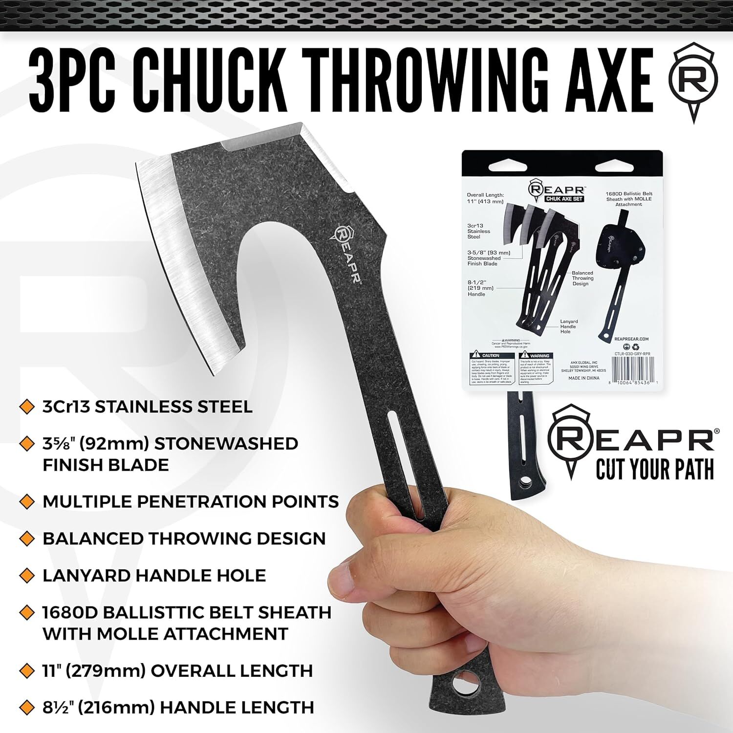 Reapr Chuck Throwing Axes Set, 3-Pc