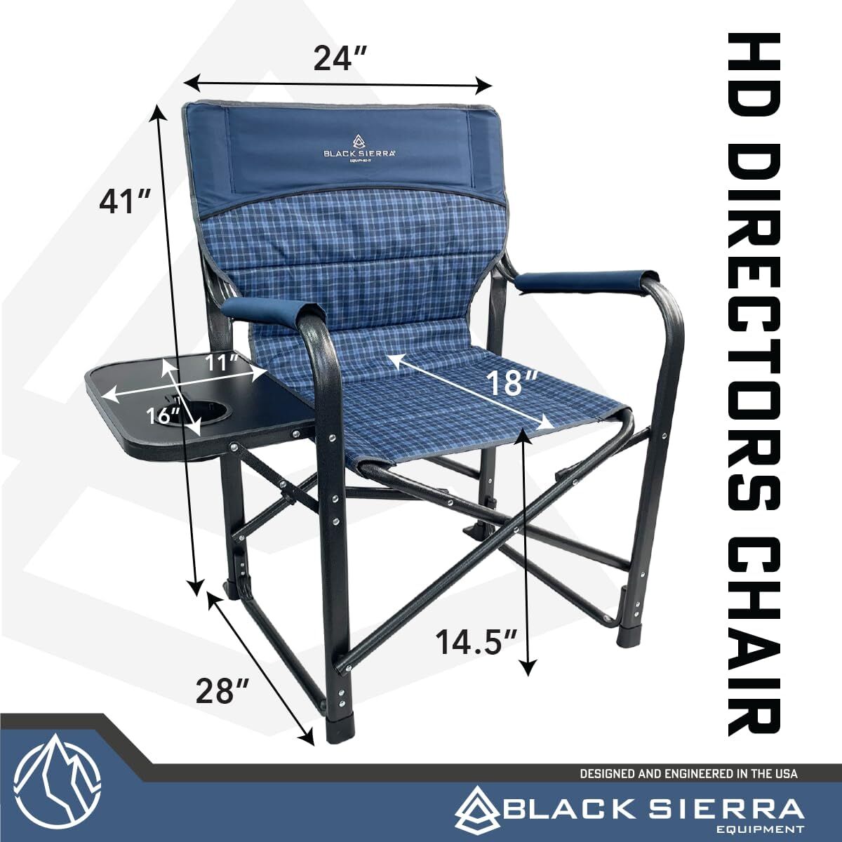 Black Sierra Blue HD Directors Chair