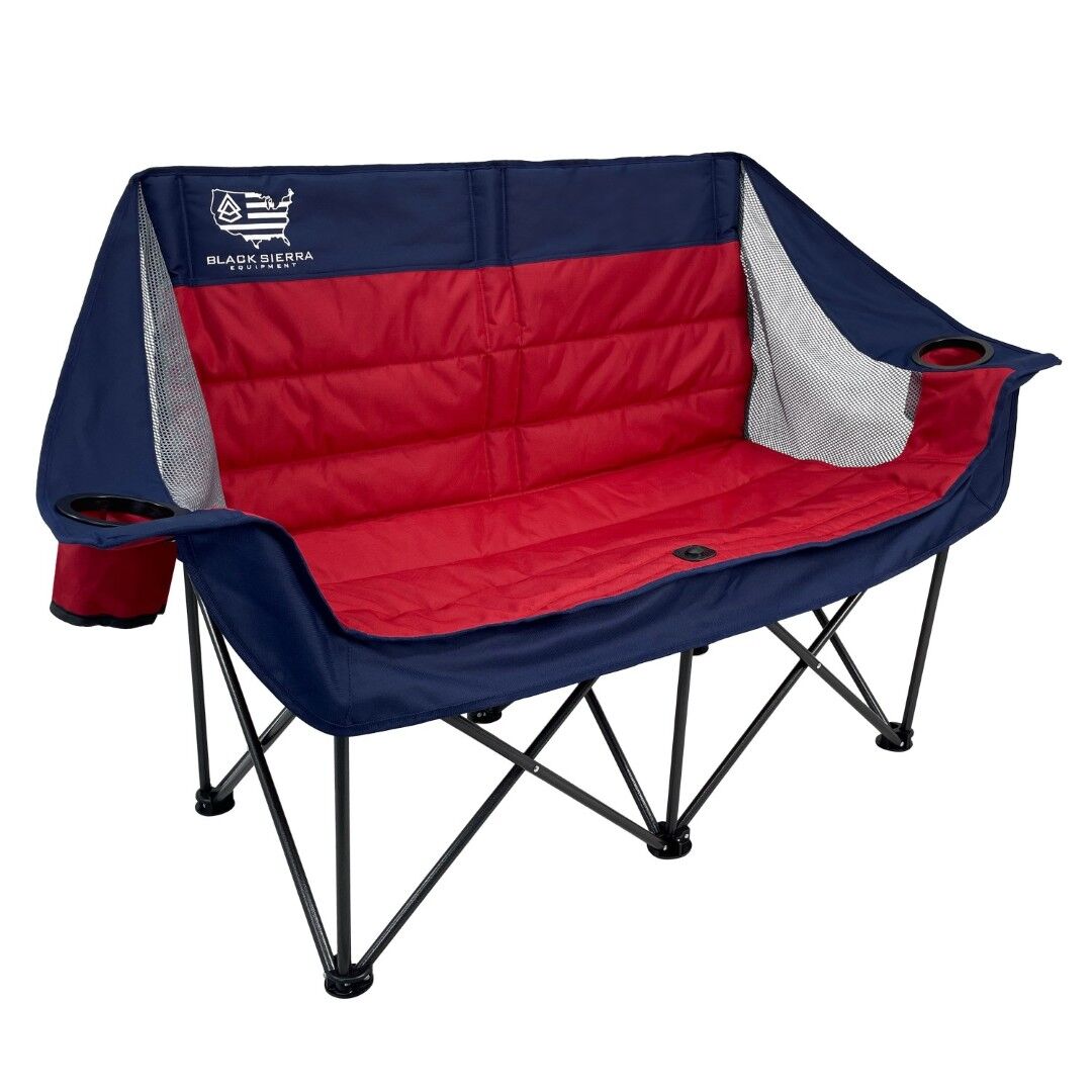 Black Sierra Red & Blue Doublewide Padded Sofa