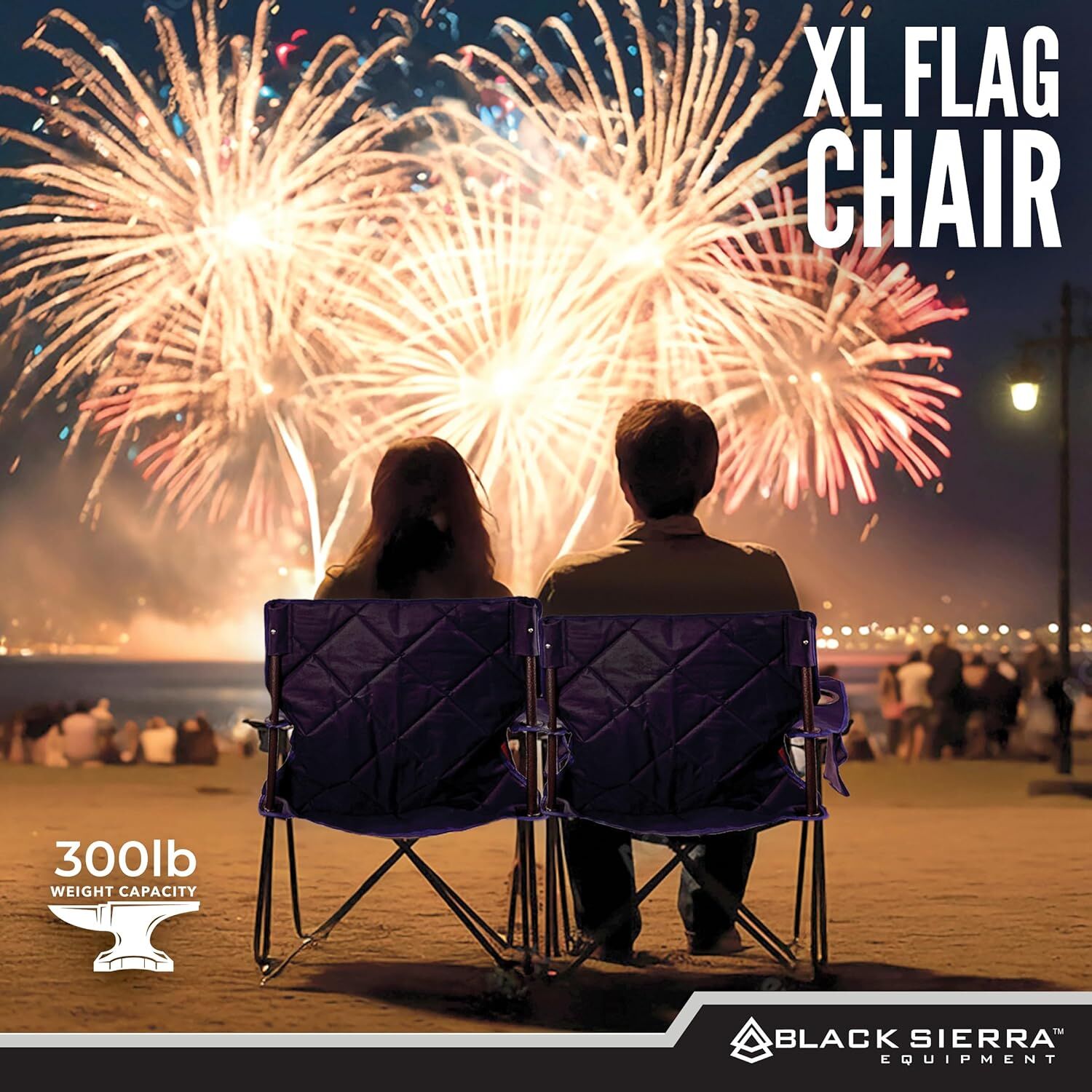 Black Sierra XL US Flag Chair