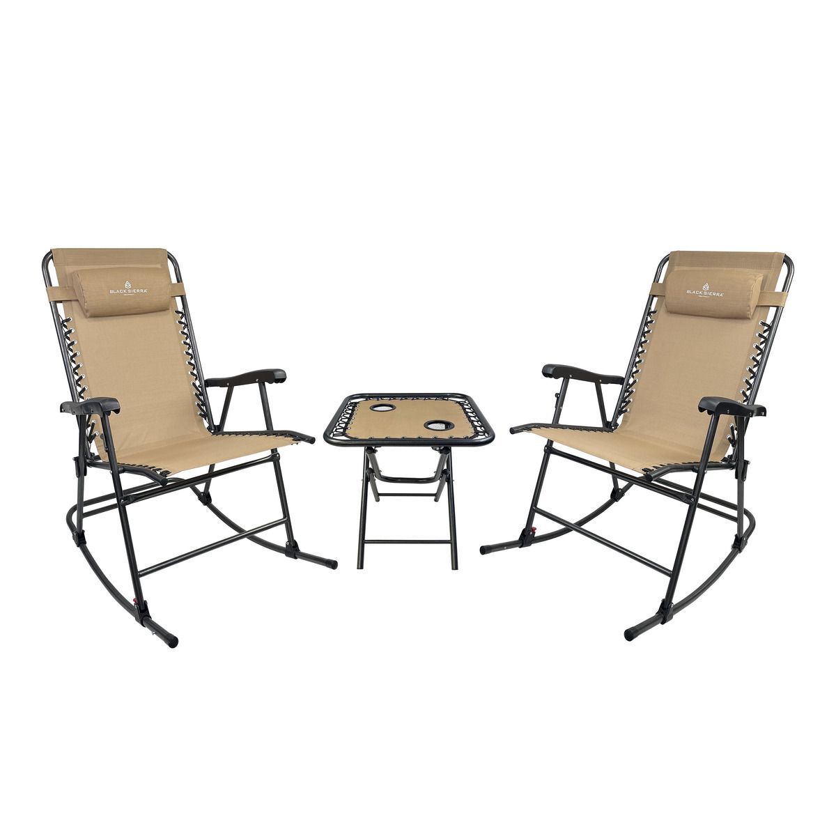 Black Sierra Tan 3-Piece Rocking Chair Set