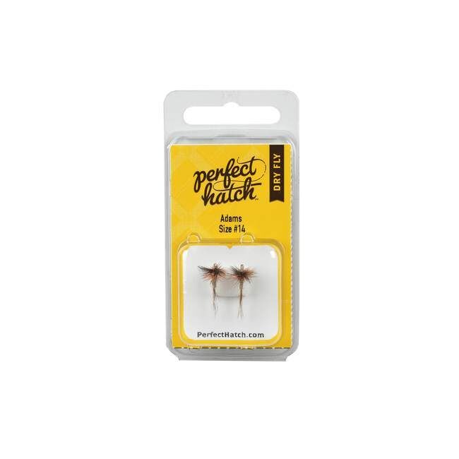 Perfect Hatch Dry Adams Fly Hook, Size 14