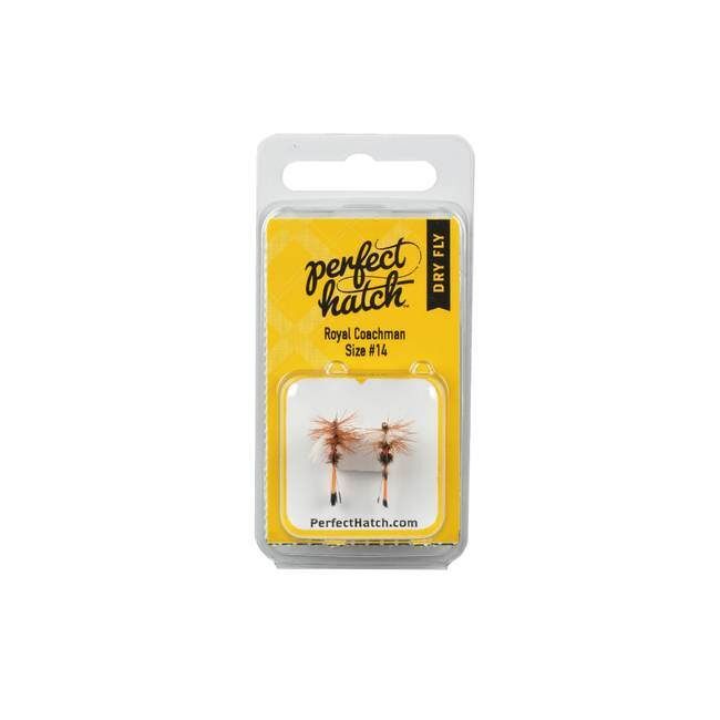 Perfect Hatch Dry Royal Coachman Fly, #14