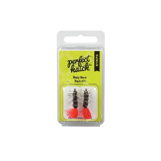 Perfect Hatch Nymph Wooly Worm Black Fly, #10