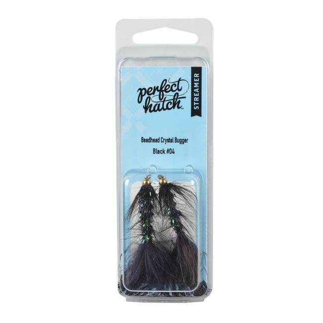 Perfect Hatch Streamer BH Crystal Bugger Black Fly, #04