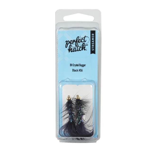 Perfect Hatch Streamer BH Crystal Bugger Black Fly, #06