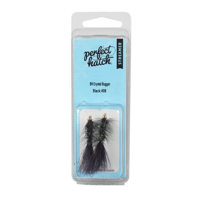Perfect Hatch Streamer BH Crystal Bugger Black Fly, #08