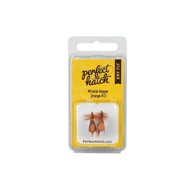 Perfect Hatch Dry Miracle Hopper Orange Fly, #12