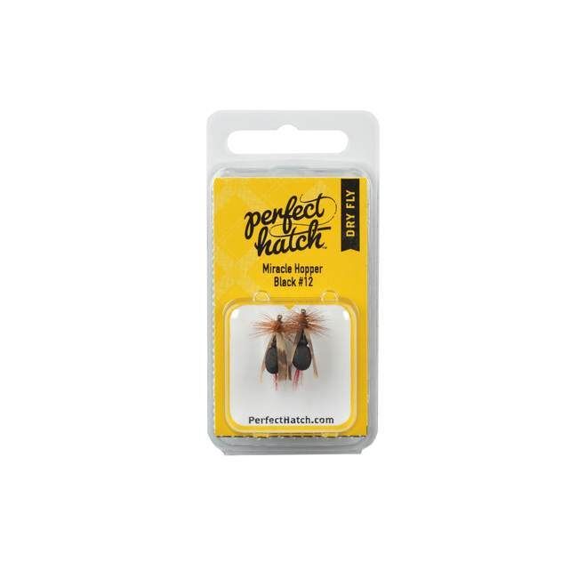 Perfect Hatch Black Dry Miracle Hopper Fly Hook, Size 12