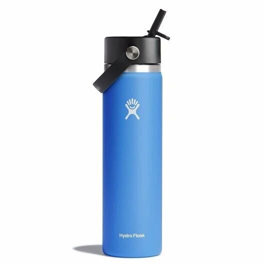 Hydro Flask Wide Mouth with Flex Straw Cap Cascade Water Bottle, 24-Oz