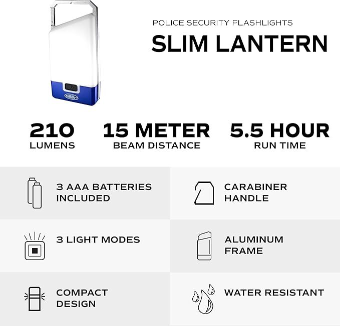 Police Security Slim Lantern, 210-Lm