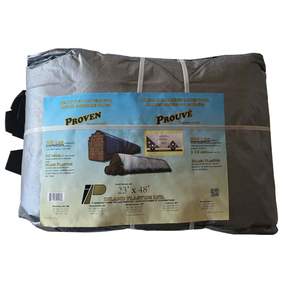 Inland Plastic Bale Stack Cover Tarp, 23 ft. x 48 ft. - Hay Tarps