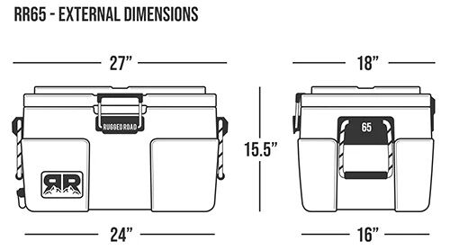 Rugged Road 65 V2 Gunmetal Gray Cooler