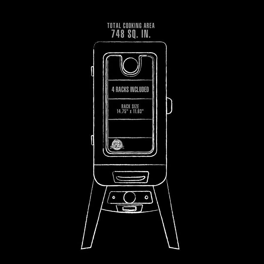 Pit Boss 3-Series Analog Vertical Smoker, Blue Hammertone