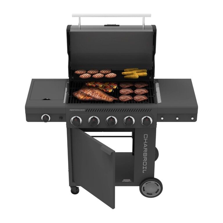 Charbroil Grey Performance Series FlavorMax 5 Burner Gas Grill Cabinet with Side Burner