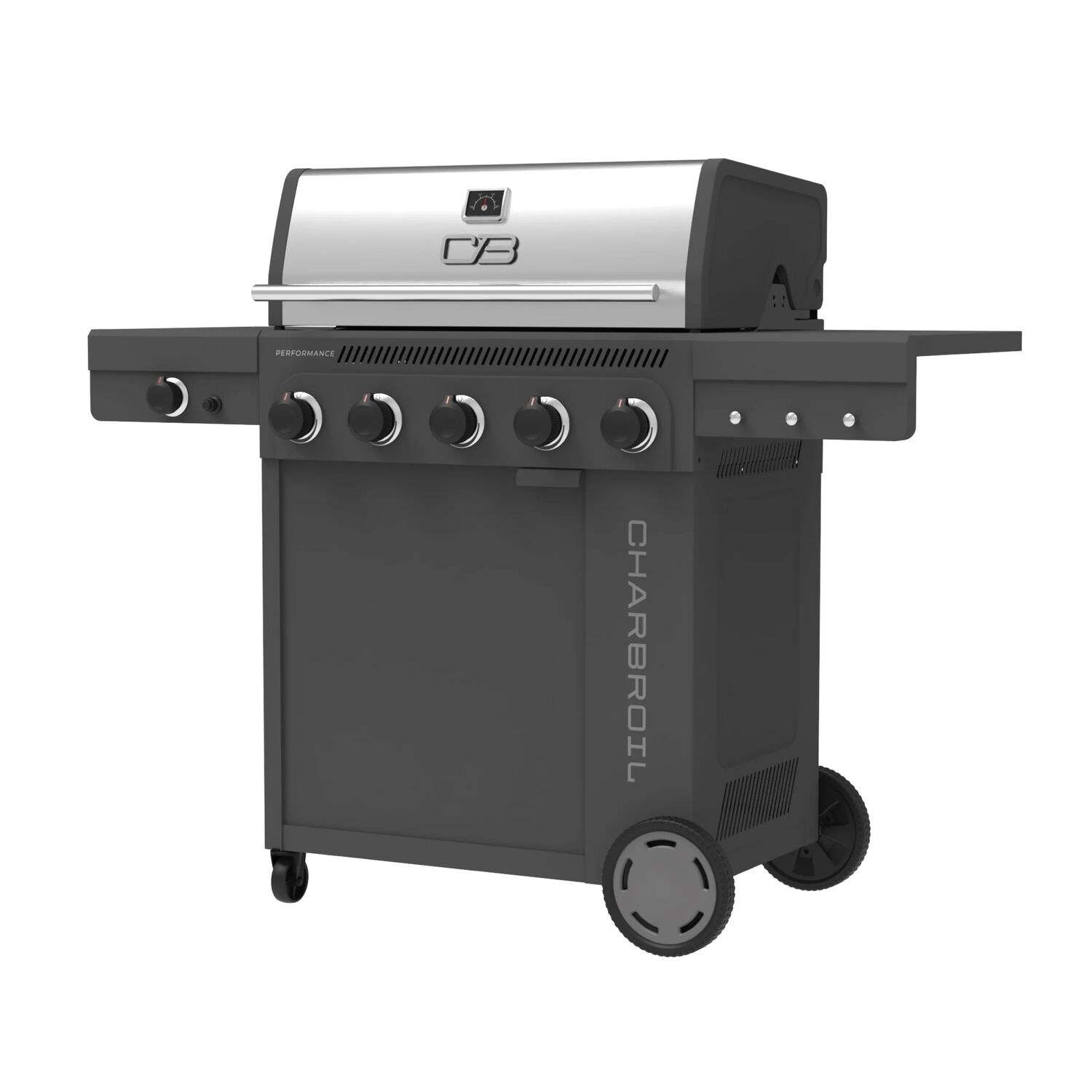 Charbroil Grey Performance Series FlavorMax 5 Burner Gas Grill Cabinet with Side Burner