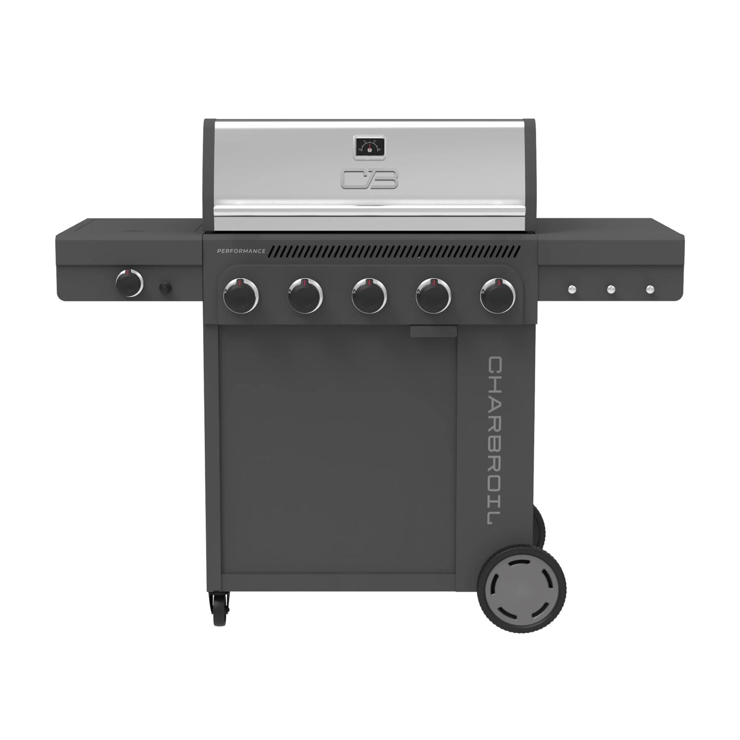 Charbroil Grey Performance Series FlavorMax 5 Burner Gas Grill Cabinet with Side Burner