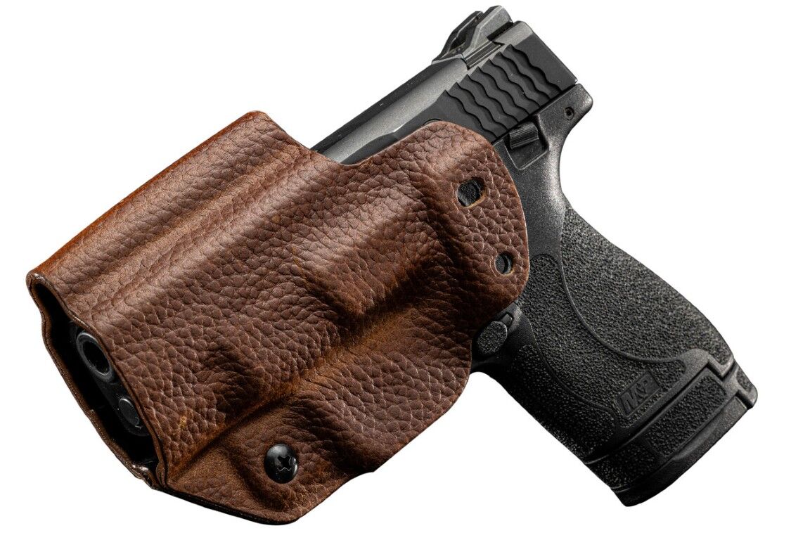Mission First Tactical Brown Leather Hybrid Ambi Smith & Wesson M&P Shield 9/40 AIWB Holster