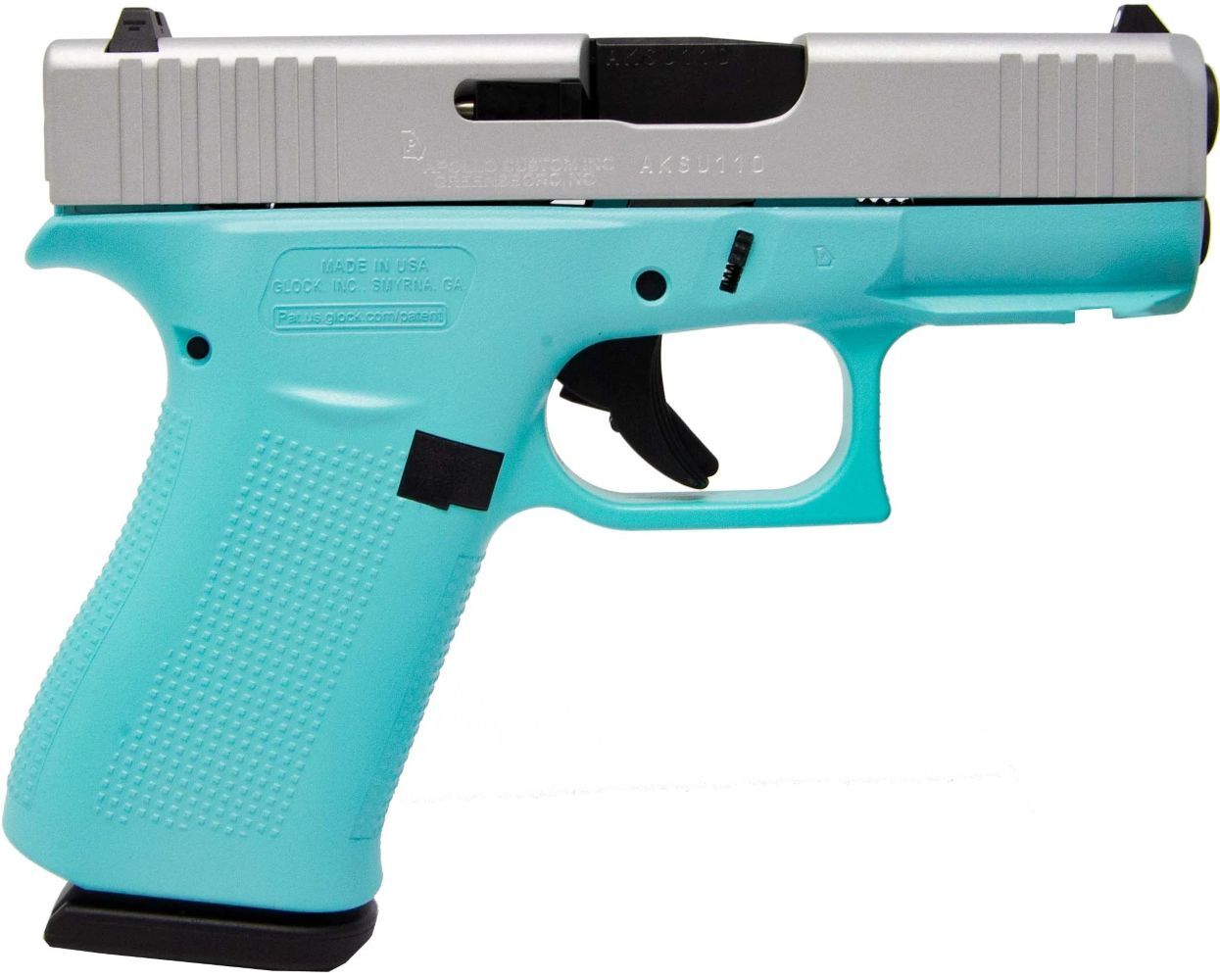 Glock 43X Blue/Aluminum 9mm Sub-Compact Pistol, 10-Rd