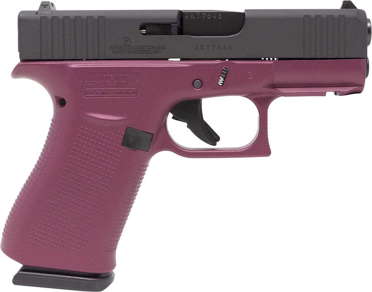 Glock 43X 9mm Micro Compact Black Cherry Elite Black Pistol, 10-Rd