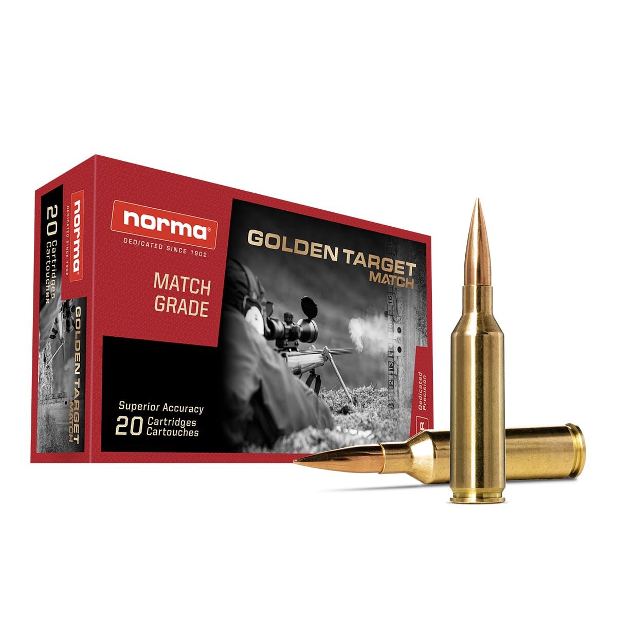 Norma Golden Target Match 6.5 PRC 143 Grain Rifle Ammo, 20-Rd