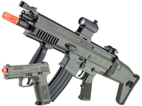 SoftAir FN Licensed Ranger Green SCAR L & FNS-9 Airsoft Spring Rifle/Pistol Kit