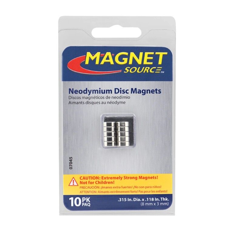 Magnet Source Neodymium Disc Magnets, 10-Pk