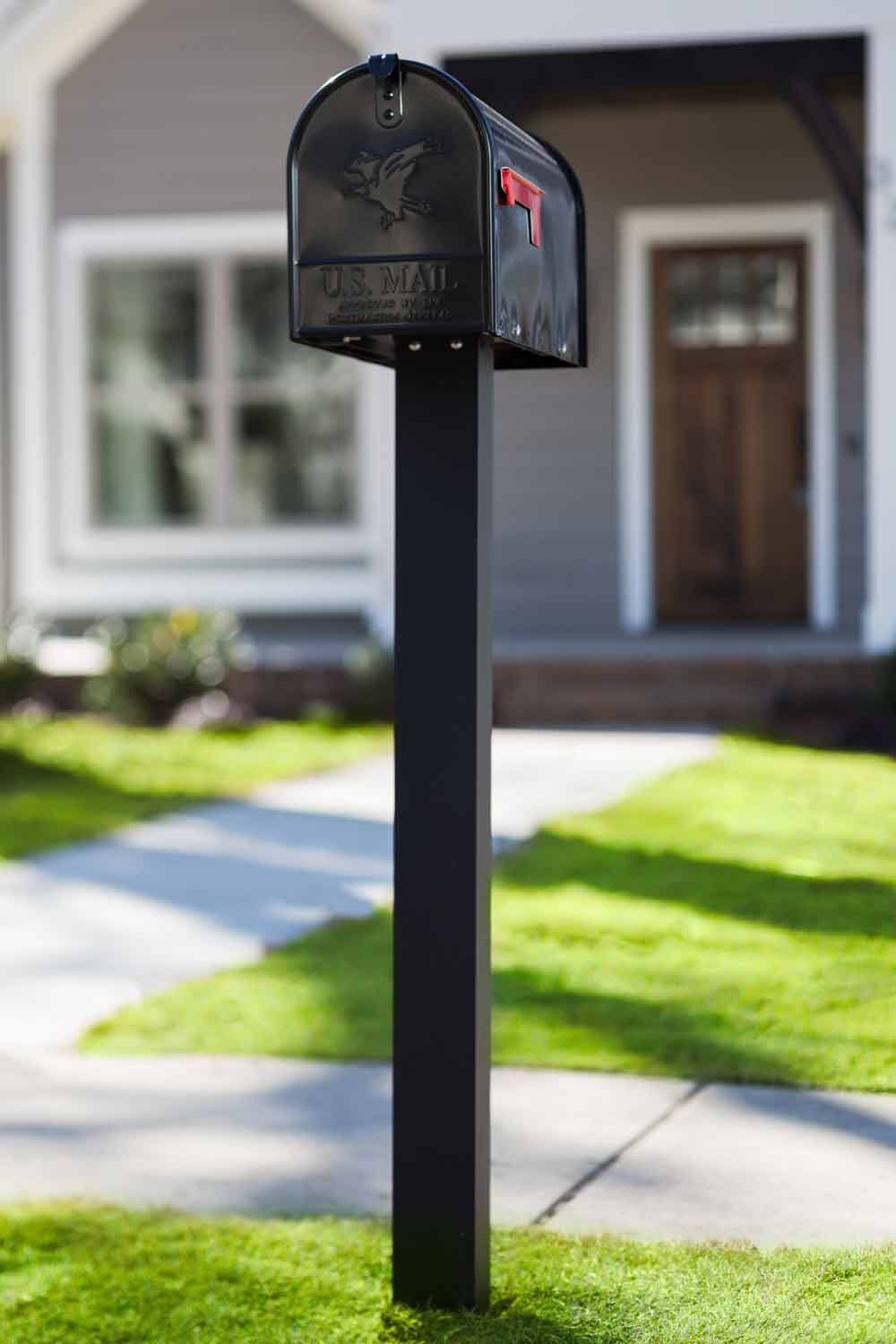 Gibraltar Black Elite Large Post Mount Mailbox
