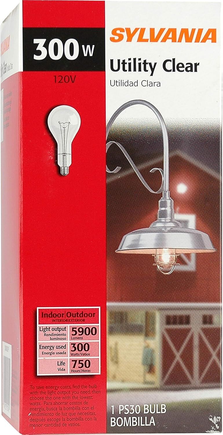 Sylvania PS30 300 Watt Warm White Incandescent Light Bulb